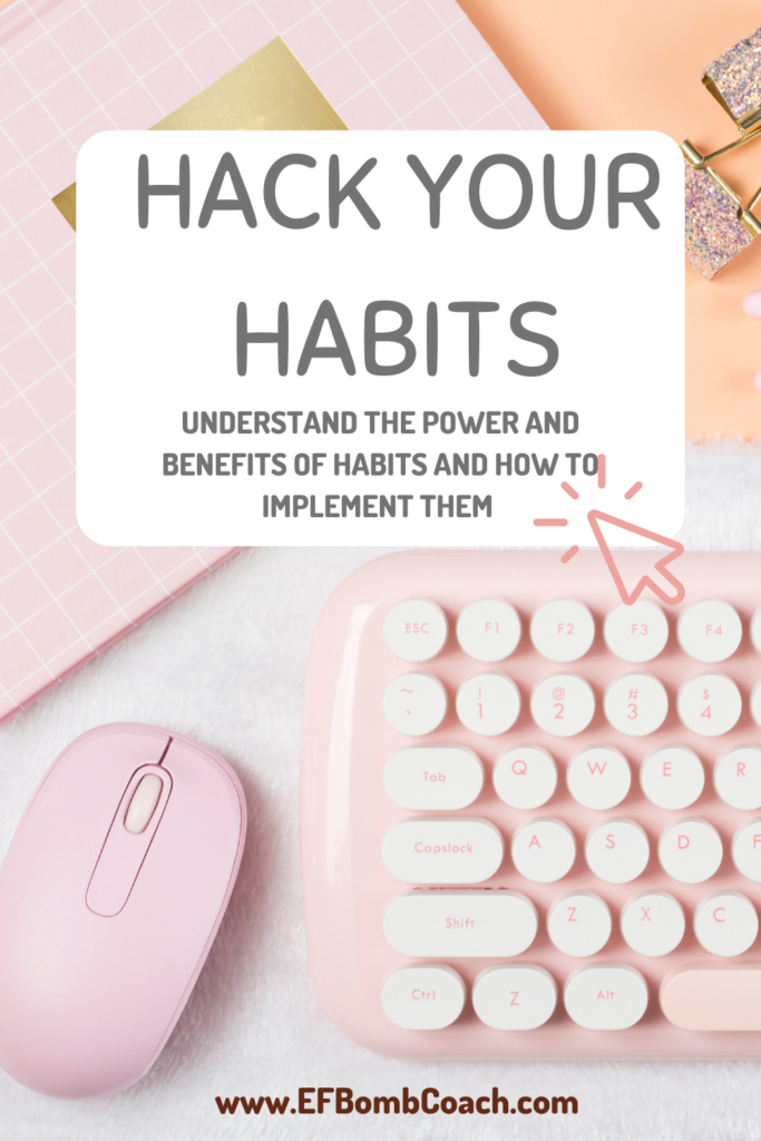 Hack your habits desktop  with pink accessories
