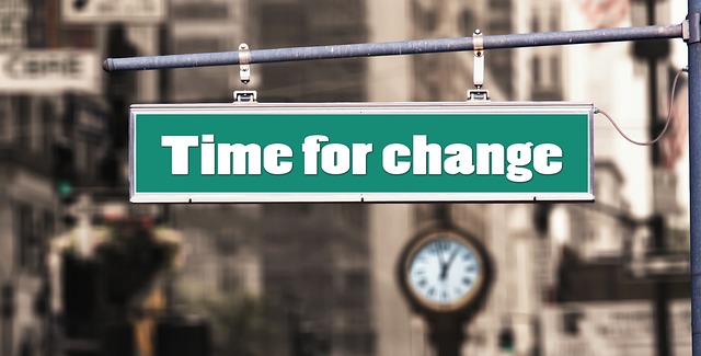 road sign that says time for change