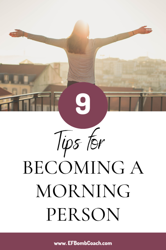 Becoming a morning person - woman standing on a balcony at sunrise