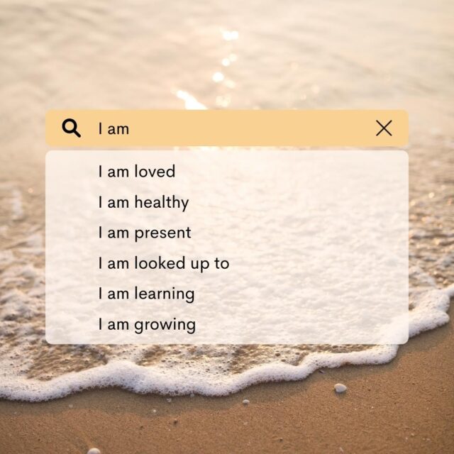 positive affirmations I am... healthy 
present
looked up to
learning
growing