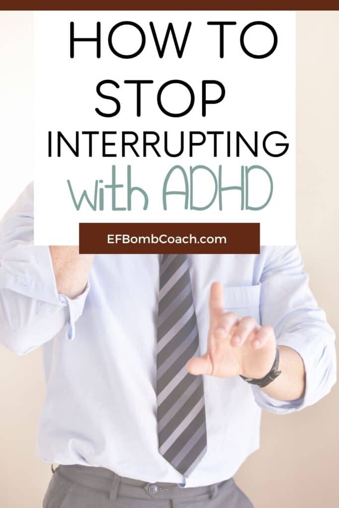 How to Stop Interrupting with ADHD - man holding up a finger to say hold on