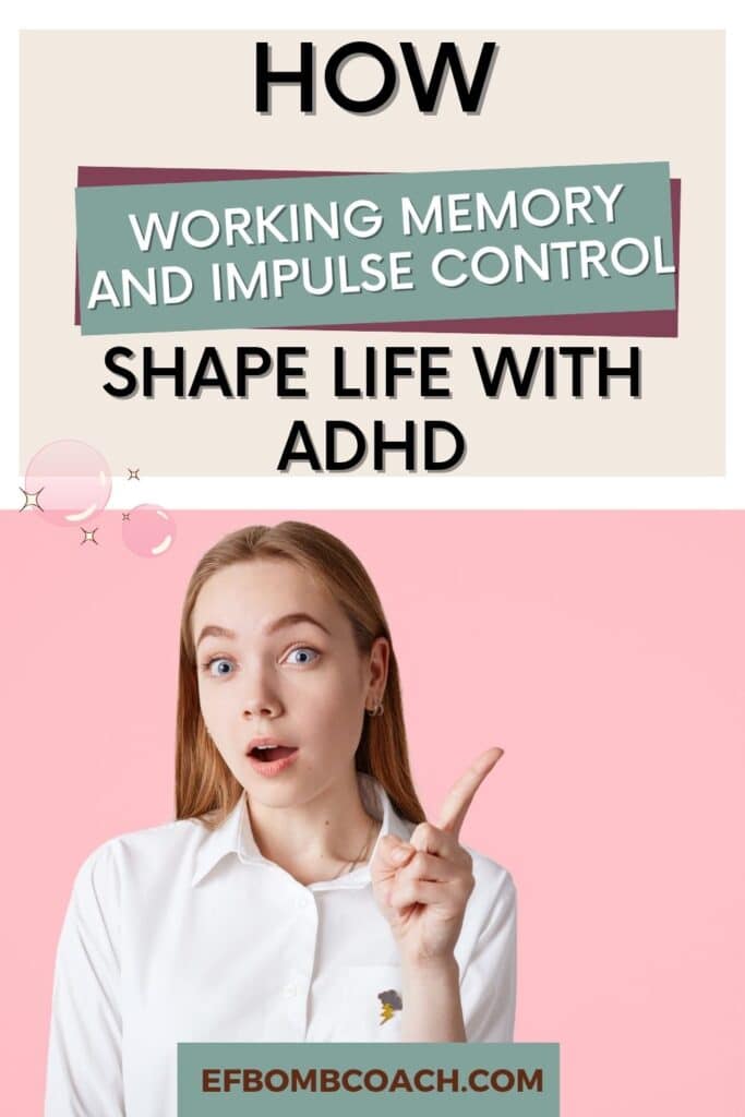 How Working Memory and Impulse Control Shape Life with ADHD - woman holding up a finger with a surprised look