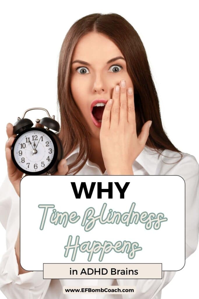 Why Time Blindness Happens in ADHD Brains - surprised woman holding a clock