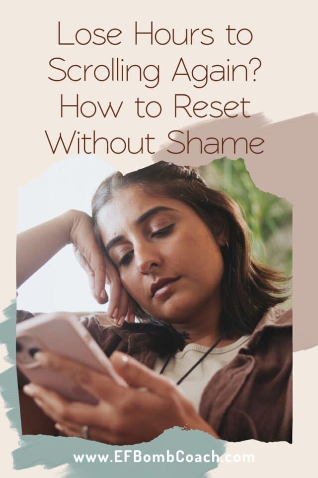 Lose Hours to Scrolling Again? How to Reset Without Shame - woman looking bored scrolling on her phone
