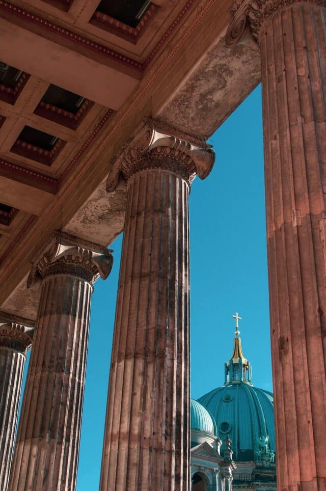 berlin, building, architecture, dom, cathedral, columns, hall, pillars