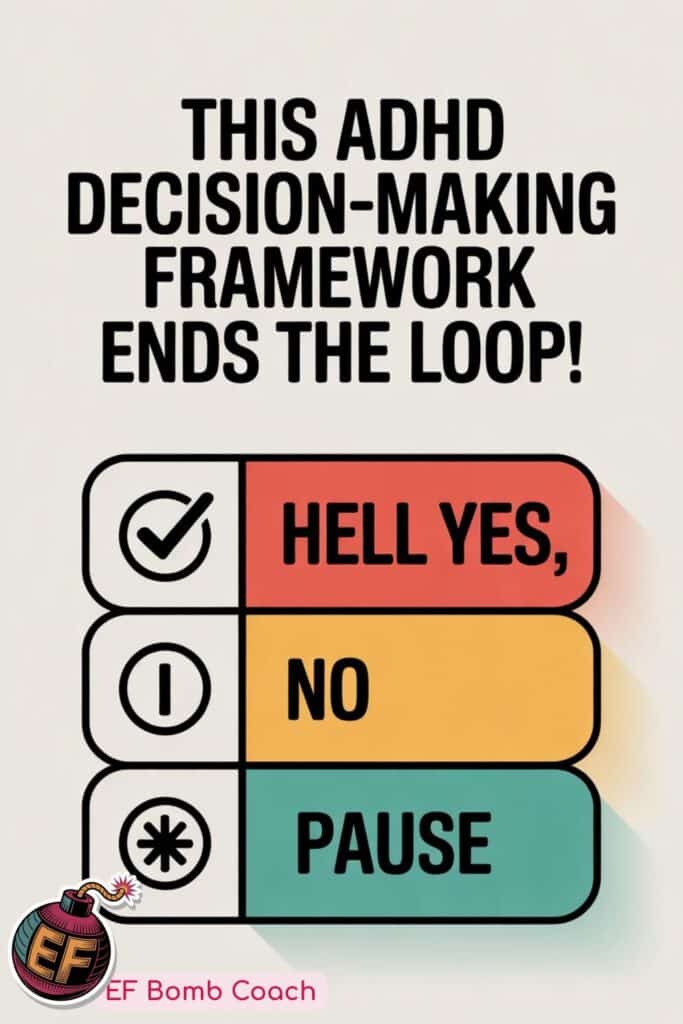 The ADHD Decision-Making Framework That Clears Your “Maybe” Pile - hell yes, no, pause