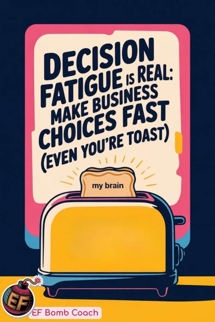 How to Make Business Decisions When Your Brain Is Fried - a toaster with bread labeled My Brain